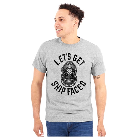 Get Ship Faced Drinking Alcohol Funny Men's Graphic T Shirt Tees Brisco Brands L