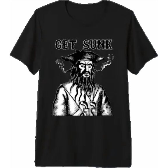 Get Sunk Pirate Sea Captain Thieves Of Oceans Tri Blend Graphic T-Shirt, Size S-5XL
