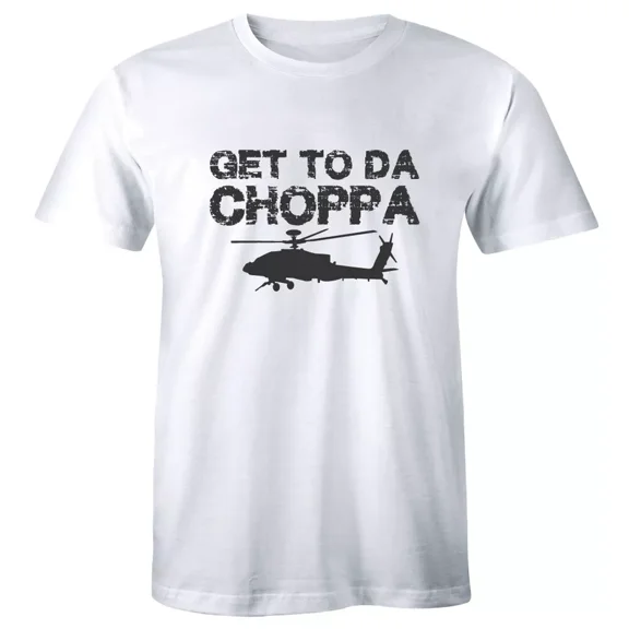 Get To Da Choppa! T-Shirt Vintage Retro 80's Movie T-Shirt