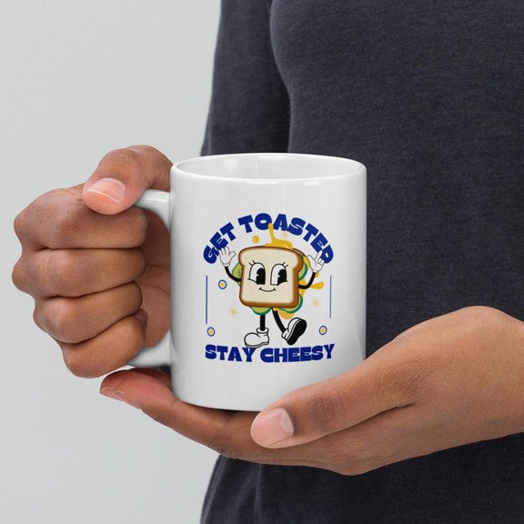 Get Toasted, Stay Cheesy ceramic mug, Foodie Gift, Toastie Lover, Grilled Cheese