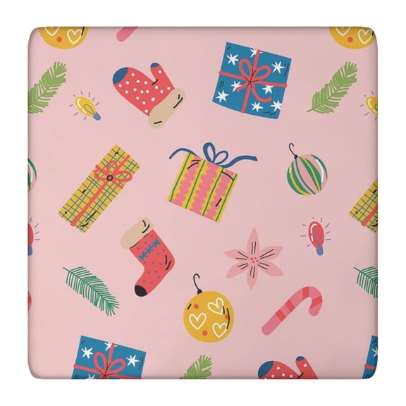 Get-Together Perfect Christmas Table Cover, 36x36 Inch Square Size, Elastic Spandex Fabric Fits Snugly and Remains Wrinkle-Free for a Polished Holiday Table