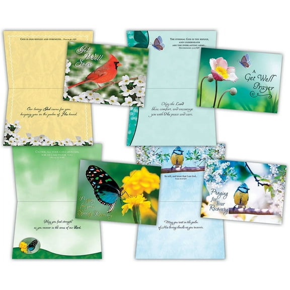 Get Well - Birds and Butterflies - Assorted Get Well Cards