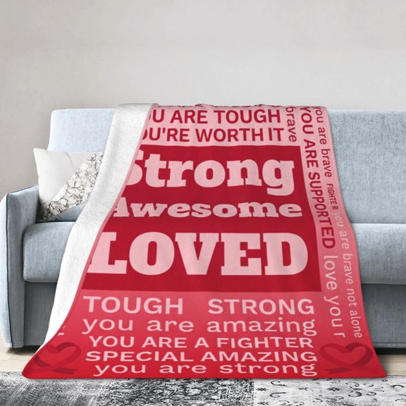 Get Well Blanket, Flannel Motivational Quote Print, All Season Throw, Plush Warm Soft Cozy Blanket 50x40