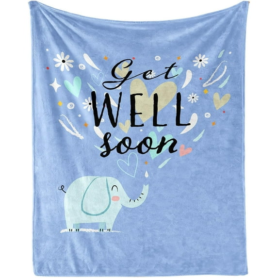Get Well Blanket for Boys Girls, Cute Get Well Themed Design Printed Throw Blankets for Kids Lap, Chair, Warm Soft Cozy Blanket, 30"x 40"