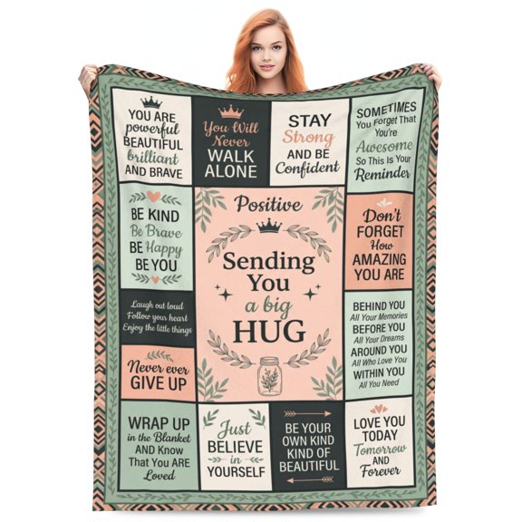 Get Well Blanket for Women, Soft Comfort Throw, Inspirational Birthday Gift, Encouragement Gift After Surgery, Thinking of You Gift 50x40