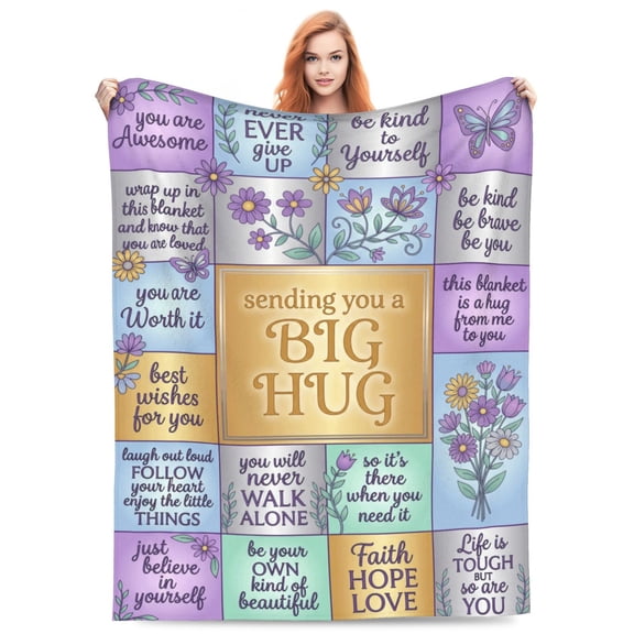 Get Well Blanket for Women, Soft Comfort Throw, Thinking of You Feel Better Inspirational Gift, After Surgery Care Gift for Women 50x40