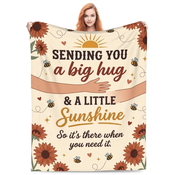 Get Well Blanket for Women, Soft Flannel Comfort Throw, Thinking of You Inspirational Gift, Cozy Blanket for Couch Bed, Lightweight and Warm 50x40