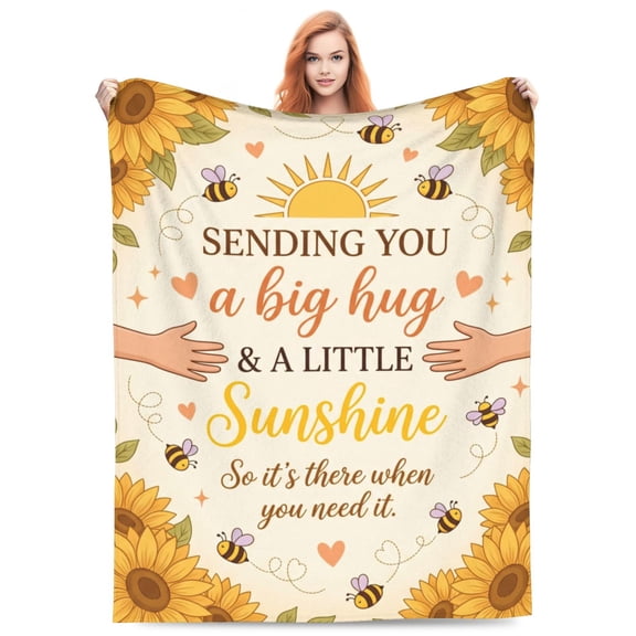 Get Well Blanket for Women, Soft Flannel Comfort Throw, Thinking of You Inspirational Gift, Cozy Blanket for Couch Bed, Lightweight and Warm 50x40