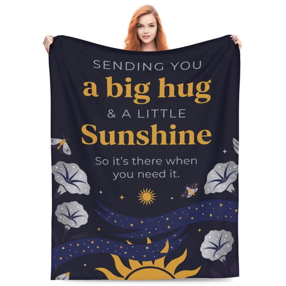 Get Well Blanket for Women, Soft Flannel Comfort Throw, Thinking of You Inspirational Gift, Cozy Blanket for Couch Bed, Lightweight and Warm 50x40