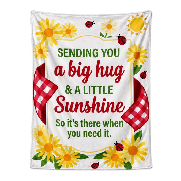 Get Well Blanket for Women, Soft Flannel Comfort Throw, Thinking of You Inspirational Gift, Cozy Blanket for Couch Bed, Lightweight and Warm 50x40