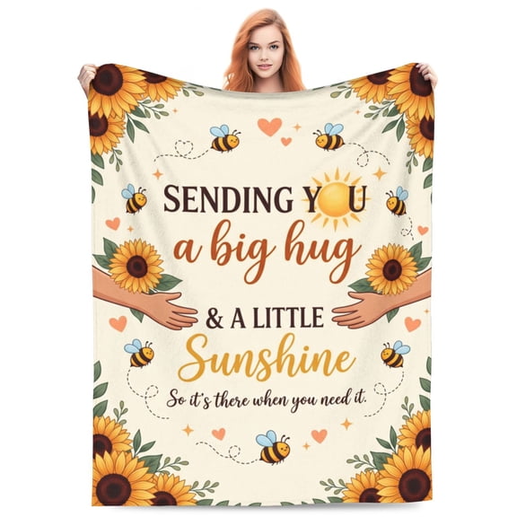 Get Well Blanket for Women, Soft Flannel Comfort Throw, Thinking of You Inspirational Gift, Cozy Blanket for Couch Bed, Lightweight and Warm 50x40