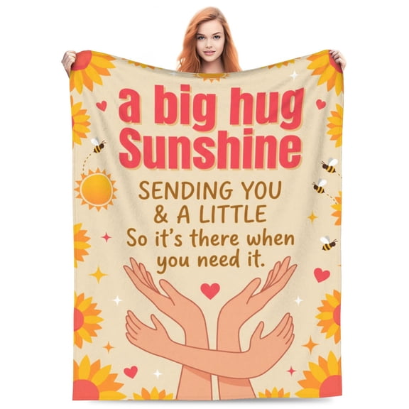 Get Well Blanket for Women, Soft Flannel Comfort Throw, Thinking of You Inspirational Gift, Cozy Blanket for Couch Bed, Lightweight and Warm 50x40