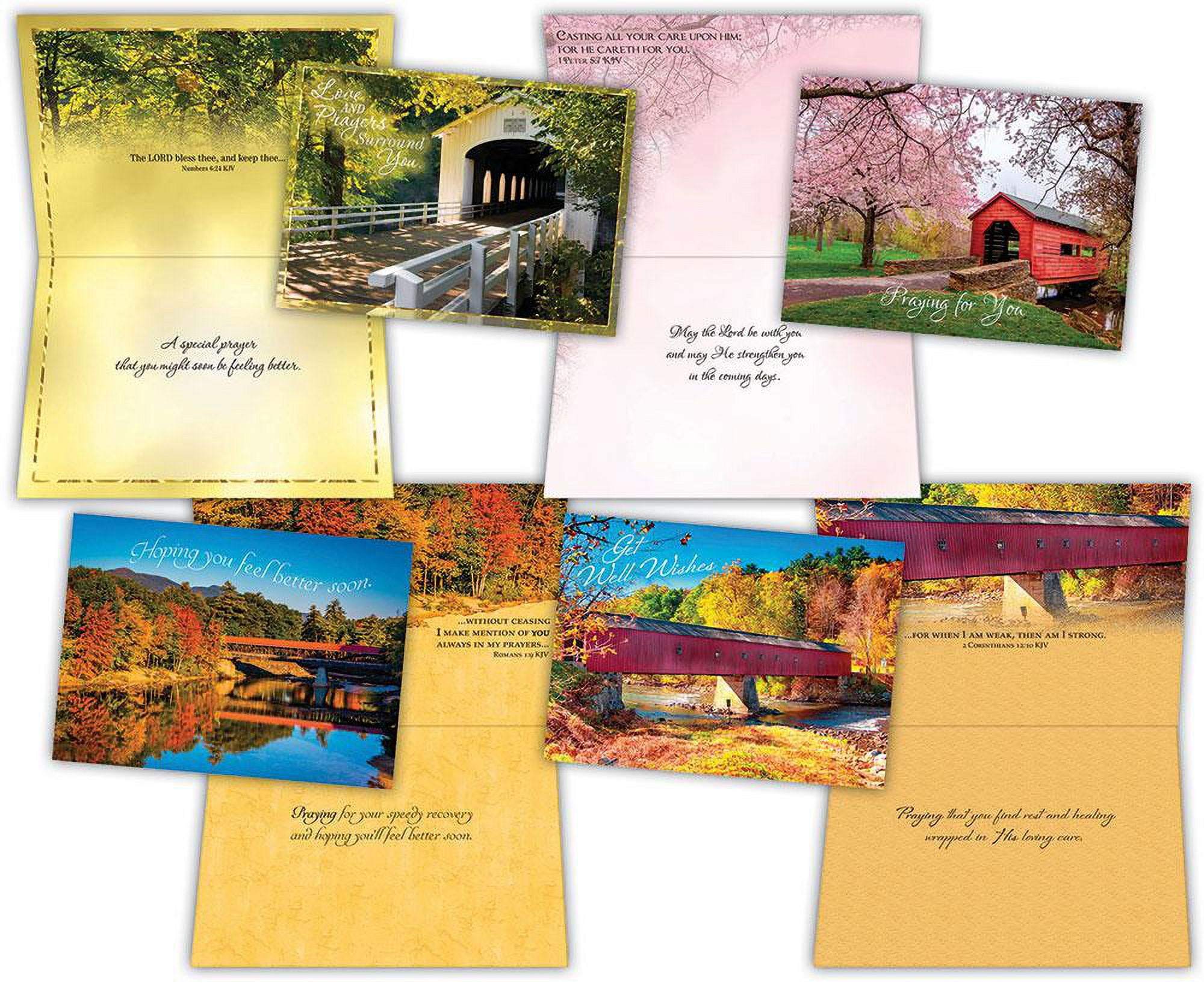 Get Well Covered Bridge Assorted Get Well Cards, Box of 12
