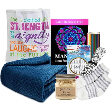 Gift Basket Drop 8113632 Get Well Gift of Comfort Tote with Blanket Gifts for Women