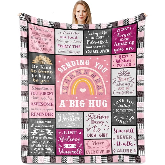 Get Well Gifts for Women, Inspirational Gifts for Women, Encouragement Gift for Feel Better After Surgery Blanket, Cancer Care, Comfort Hug Healing Present Blanket