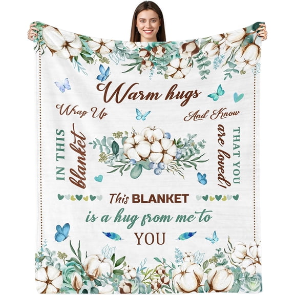 Get Well Gifts for Women, Inspirational Gifts for Women, Sympathy Gift, Thinking of You Gifts, Birthday Gifts for Woman, Feel Better After Surgery, Healing Blanket Throw 50“x60”