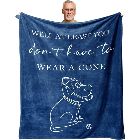Get Well Gifts for Women/Men Blanket, Get Well Soon/Feel Better/Surgery Recovery/Cheer Up Gifts for Women, at Least You Dont Have to Wear A Cone Throw Blankets