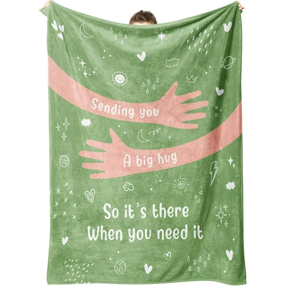 Get Well Gifts for Women Men, Hug/Healing Blanket, Thinking of You/Cancer Care/Sympathy/After Surgery Gifts for Friends, Sister, Coworkers, Soft Throw Blankets 50'' x 60''