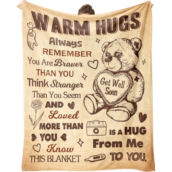 Get Well Gifts for Women/Men After Surgery, Get Well Blanket, Encouragement Feel Better Gifts for Women, Thinking of You Inspirational Throw Blanket 60"x50"