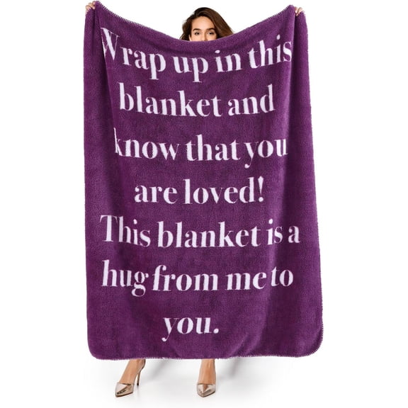 Get Well Gifts for Women - After Surgery Blanket with Inspirational Words Sympathy Gift for Elderly Adults Hug Soft Fleece Healing Blanket Blue 50x60 Inch