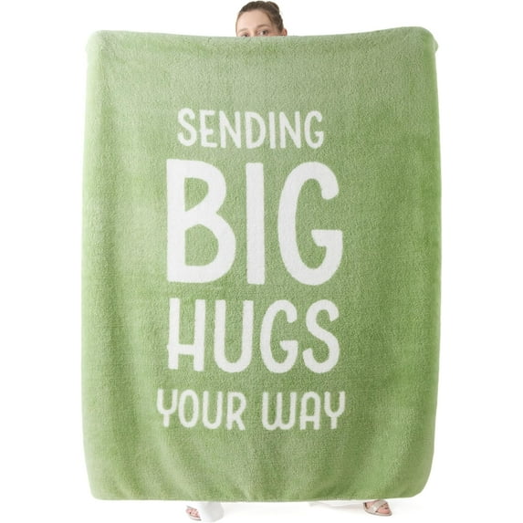 Get Well Gifts for Women - After Surgery Blanket with Inspirational Words Sympathy Gift for Elderly Adults Hug Soft Fleece Healing Blanket Blue 50x60 Inch