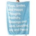 thumbnail image 1 of Get Well Gifts for Women - After Surgery Blanket with Inspirational Words Sympathy Gift for Elderly Adults Hug Soft Fleece Healing Blanket Blue 50x60 Inch, 1 of 5