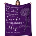 thumbnail image 1 of Get Well Gifts for Women After Surgery Hug Blanket Sunflower Gifts for Women Get Well Soon Gift for Women Friends Coworkers Feel Better Inspirational Gifts for Women Healing Blanket 50"*60" Purple, 1 of 5