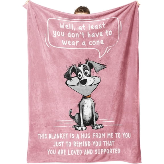 Get Well Gifts for Women After Surgery, Hug Healing Blanket, Feel Better/Cancer Care/Surgery Recovery Gifts for Women, at Least You Dont Have to Wear A Cone Blanket, 50"x60"