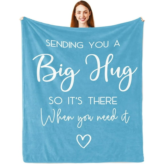 Get Well Gifts for Women After Surgery, Inspirational Gifts for Women, Sympathy Gift, Thinking of You Gifts, Cancer Gifts for Woman, Feel Better Gifts, Healing Blanket Blue 60x50in