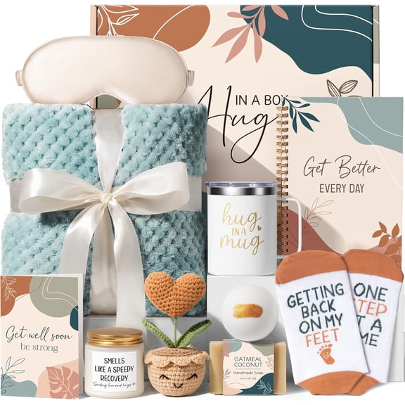 Get Well Gifts for Women After Surgery Recovery, Soon Gift Baskets Chemo Care Package, Thinking of You Cancer Sick Friends, Feel Better Encouragement Comfort Box
