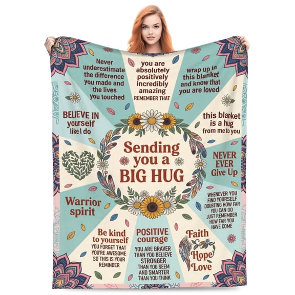 Get Well Gifts for Women, Inspirational Healing Blanket, Feel Better After Surgery Gifts, Soft Warm Hug Blanket Throw 50x40