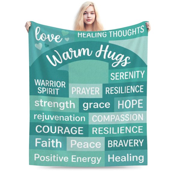 Get Well Gifts for Women and Men, Cancer Care, Thinking of You Gift, Sympathy Inspirational Blanket, Soft Throw Blanket 50x40