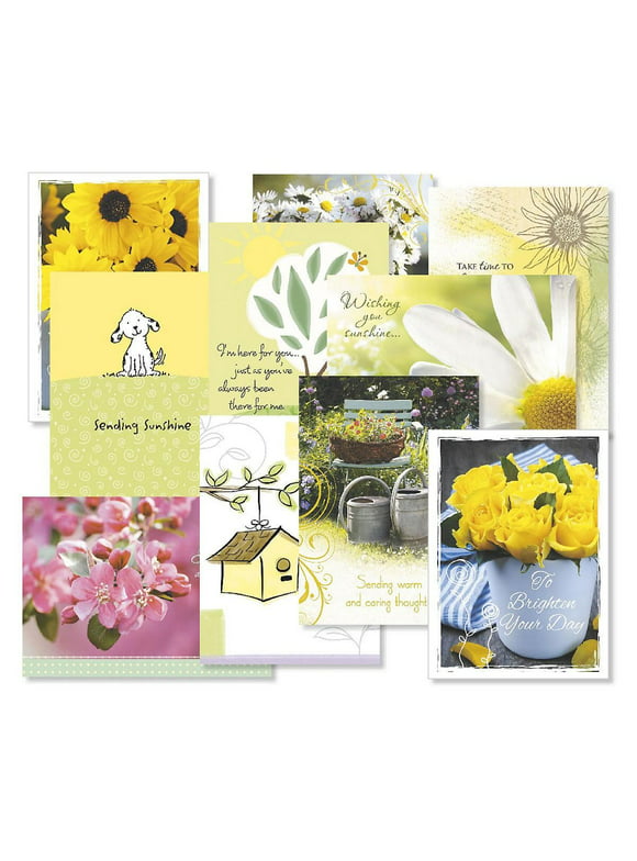 Get Well Greeting Cards Value Pack- Set of 20 (10 designs) Large 5 x 7, Sentiments Inside, Get Well Soon Cards, Get Well Wishes, by Current