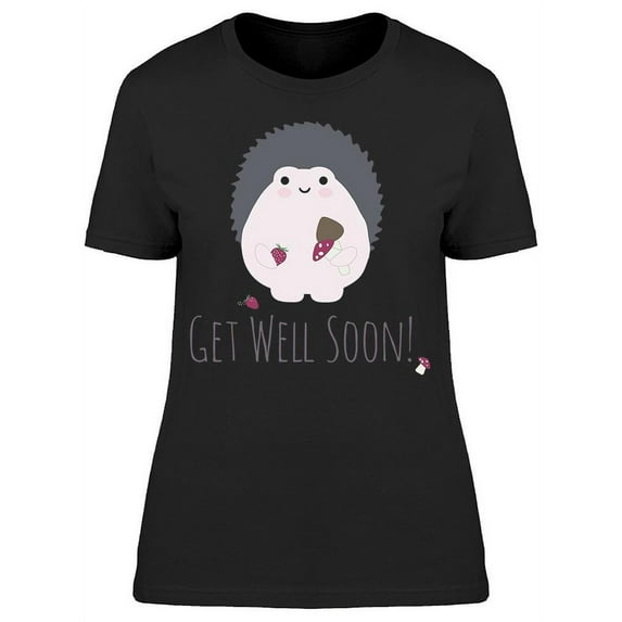 Get Well Hedgehog Cartoon T-Shirt Women -Image by Shutterstock, Female Small