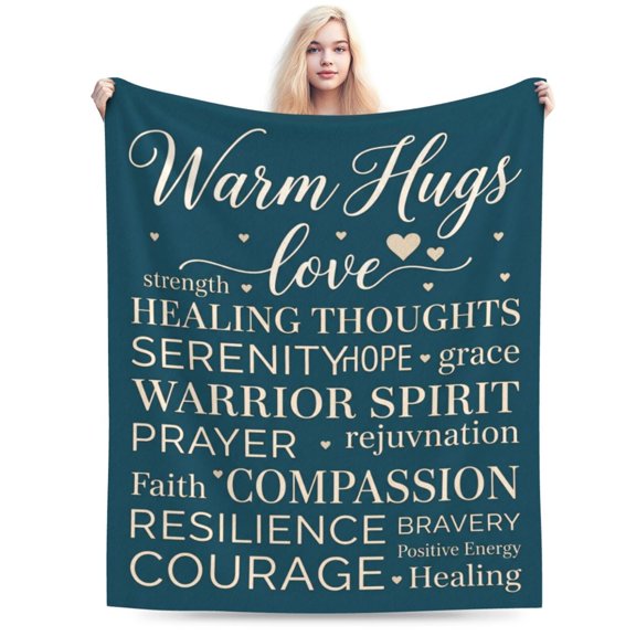 Get Well Soon Blanket, Get Well Gift Throw Blanket, Inspirational Sympathy Blanket, Thinking of You Comfort Gift, Soft Cozy Throw Blanket 50x40