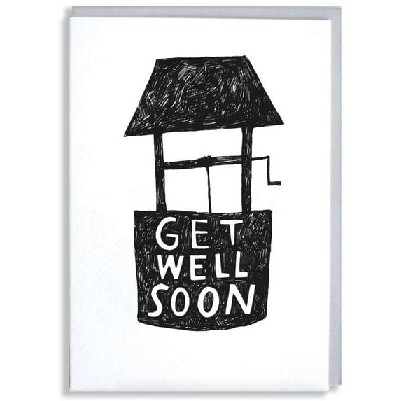 Get Well Soon Card – Charming Wishing Well Design – Blank Inside, Includes Envelope – Perfect for Encouragement and Support