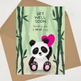 thumbnail image 1 of Get Well Soon Card – Cute Panda Design with Heart – “Sending You a Bear Hug” – Ideal for Encouragement & Support – Blank Inside, Envelope Included, 1 of 2