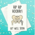 thumbnail image 1 of Get Well Soon Card – "Hip Hip Hooray!" Design with Cartoon Hip Bones – Blank Inside for Personal Messages – Perfect for Surgery Recovery, Injuries, or Encouragement, 1 of 2