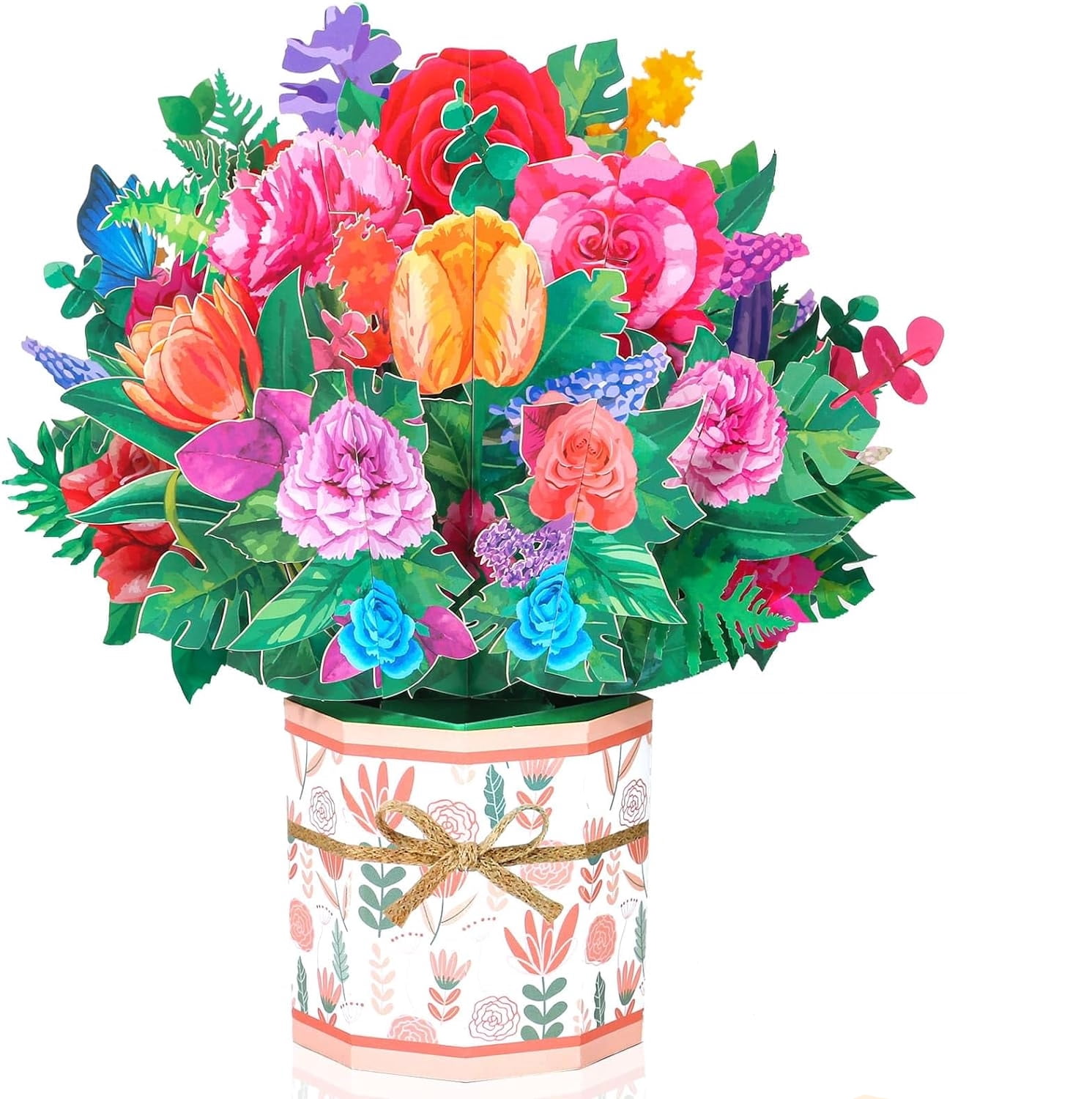 Get Well Soon Flower Pop Up Card, 3D Flower Bouquet Greeting Cards For ...
