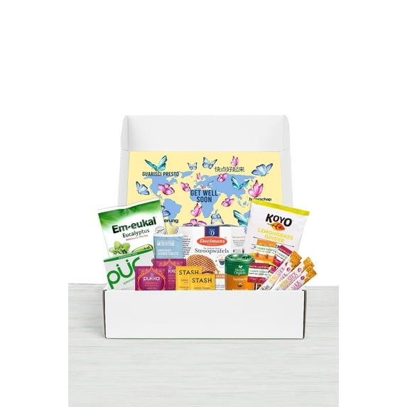 Get Well Soon Gift Basket with Comforting Soup, Tea and Snacks from Around the World Gift Box