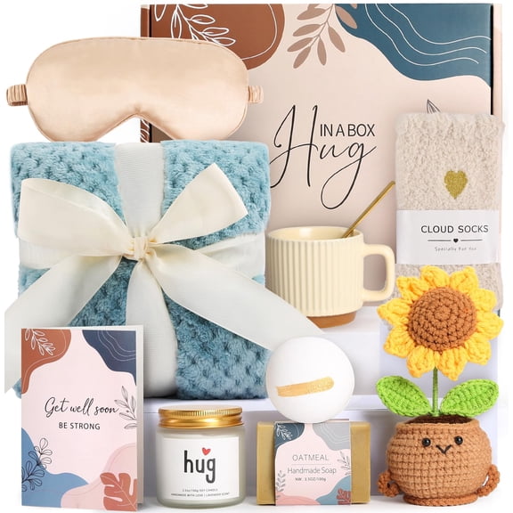 Get Well Soon Gift Baskets for Women, Surgery Recovery Care Package, Sympathy Gifts for Loss of Loved One, Thoughtful Care Package for Mom Her Wife Friends