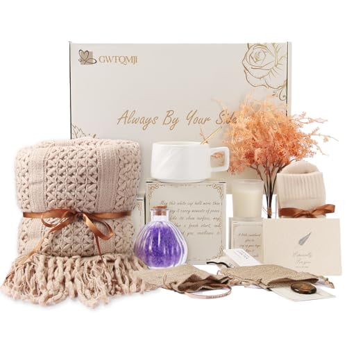 Get Well Soon Gift Baskets for Women, Sympathy Gifts for Loss of Loved One, Care Package for Women - for Inspirational/Miscarriage/Grief Gifts Creamy White$$Home Decor, Kitchen, & Other