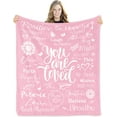 thumbnail image 1 of Get Well Soon Gifts for Women Blanket Gifts for Cancer Patients Women 50"X60" Hugs Blanket Healing Blanket Gifts for Women Inspirational Blanket Breast Cancer Blankets Positive Energy Chemo Blanket, 1 of 6