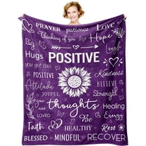 Get Well Soon Gifts for Women, Inspirational Gifts for Women, Hug Healing Blanket Purple 60’’X50’’, Feel Better/Thinking of You/Encouragement/Surgery Recovery/Cancer Care Gifts for Women