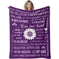 thumbnail image 1 of Get Well Soon Gifts for Women After Surgery, Inspirational/Thinking of You/Relaxing/Relaxation/Christmas/Sunflower/Spiritual/Feel Better/Cancer Care Gifts for Women, Purple Hug Love Blanket 60"X50", 1 of 6