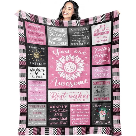 Get Well Soon Gifts for Women After Surgery, Sympathy Gift, Inspirational/Relaxation Gifts for Women, Spiritual/Motivational/Encouragement/You are Awesome Gifts for Women Blanket 60"x50"
