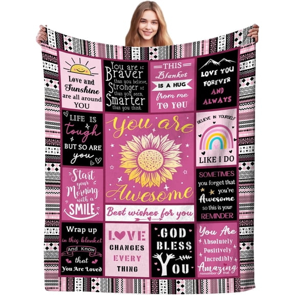 Get Well Soon Gifts for Women Blanket Super Soft Warm Hugs Blankets After Surgery Throw Blanket Inspirational Gifts for Women 50"X40"