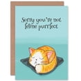 thumbnail image 1 of Get Well Soon Pun Cat Lover Kitten Feline Purrfect Greetings Card Plus Envelope Blank inside, 1 of 3