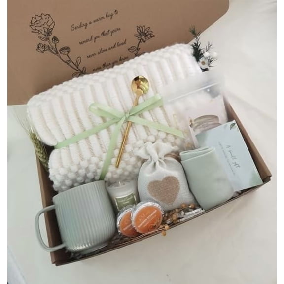 Get Well Soon Self-Care Gift Basket Ideal for Birthday/Mothers Day, post-surgery, sympathy, grief/miscarriage comfort. Thoughtful gift for women.