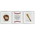 thumbnail image 1 of Stupell Industries Get Your Baseball Game On 3 Piece Gray Framed Print Under Glass Set, design by Christine Simpson Art, 1 of 9